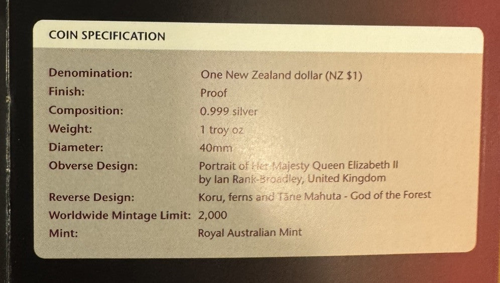 2013 New Zealand S $1 Silver Proof Koru Maori Art Coin Original Mint Packaging