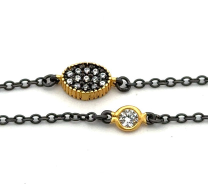 Freida Rothman Rhodium 14K Pltd Sterling Silver Cubic Zirconia Station Necklace