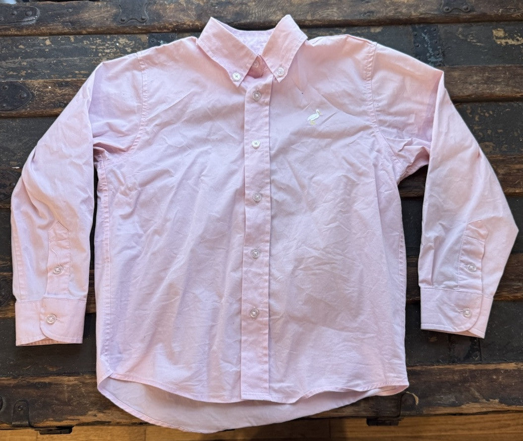 The Beaufort Bonnet Company Boys Size 7 Pale Pink Button Down Long Sleeve Shirt