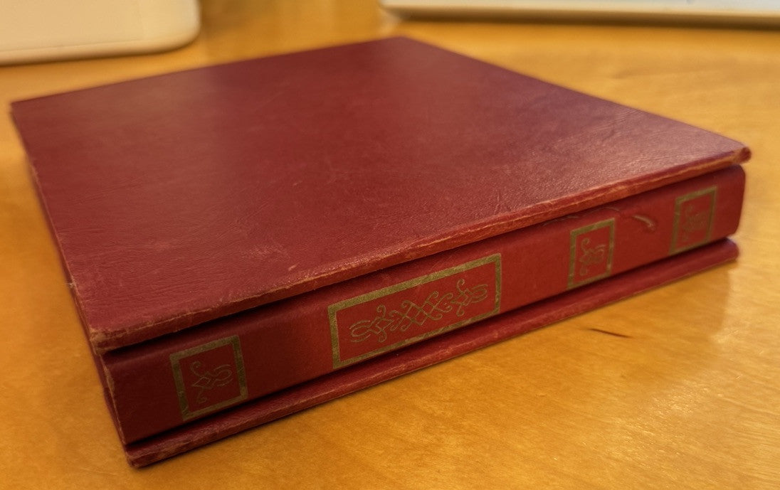 1960's Red Leather RECORDS Book Containing Ten 45 Mixed Artists Vinyl Lot