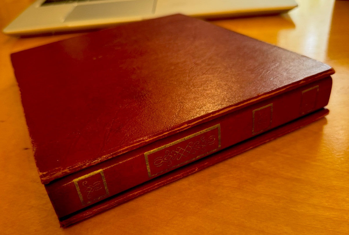 1960's Red Leather RECORDS Book Containing Ten 45 Mixed Artists Vinyl Lot