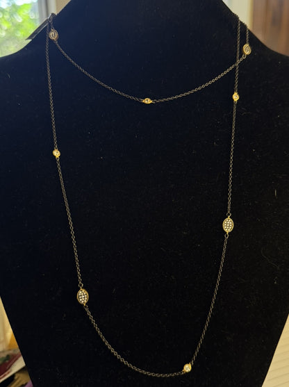 Freida Rothman Rhodium 14K Pltd Sterling Silver Cubic Zirconia Station Necklace