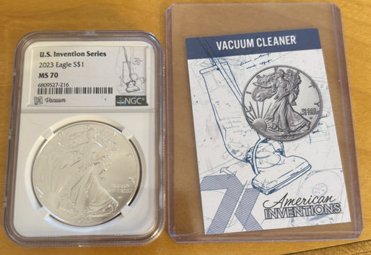 2023 American Silver Eagle U.S. Invention Series Vacuum 1 Oz NGC MS70