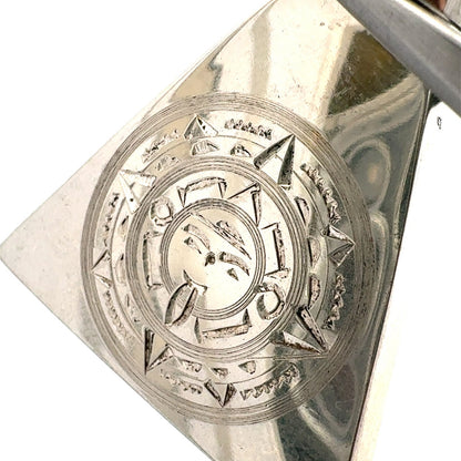 Vintage 925 Sterling Silver Triangle Aztec Etched Perfume Stick Bottle