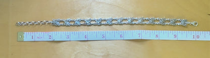 Estate 925 Sterling Silver Filigree Butterfly Station Tennis Bracelet