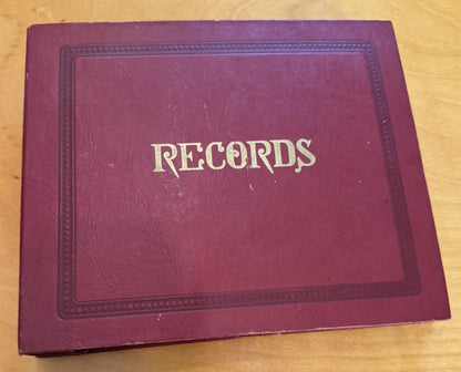 1960's Red Leather RECORDS Book Containing Ten 45 Mixed Artists Vinyl Lot