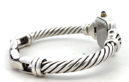 Anne Klein 925 Sterling Silver Mother of Pearl Roman Numerals Cable Watch