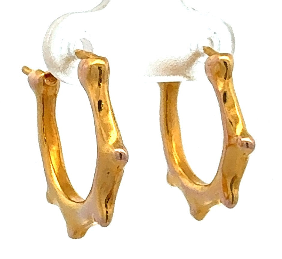Designer Uno De 50 Bronzed Toned Bamboo Nodule Oval Hoops