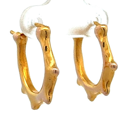 Designer Uno De 50 Bronzed Toned Bamboo Nodule Oval Hoops