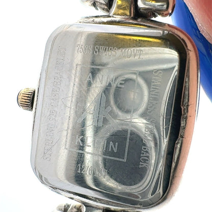 Anne Klein 925 Sterling Silver Mother of Pearl Roman Numerals Cable Watch