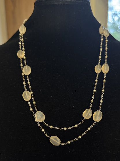 Designer Exex Claudia Agudelo 925 Sterling Silver Moonstone Station Necklace