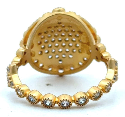 Freida Rothman 14K Gold Plated 925 Sterling Silver Oxidized Cubic Zirconia Ring