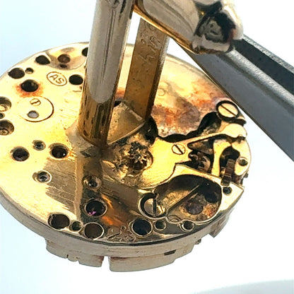 Vintage Designer Dante Gold Tone Inner Watch Movement Round Cufflinks