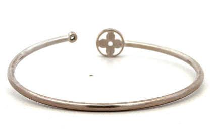 Louis Vuitton 18K White Gold Diamond Idylle Blossom Twist Open Bangle Bracelet