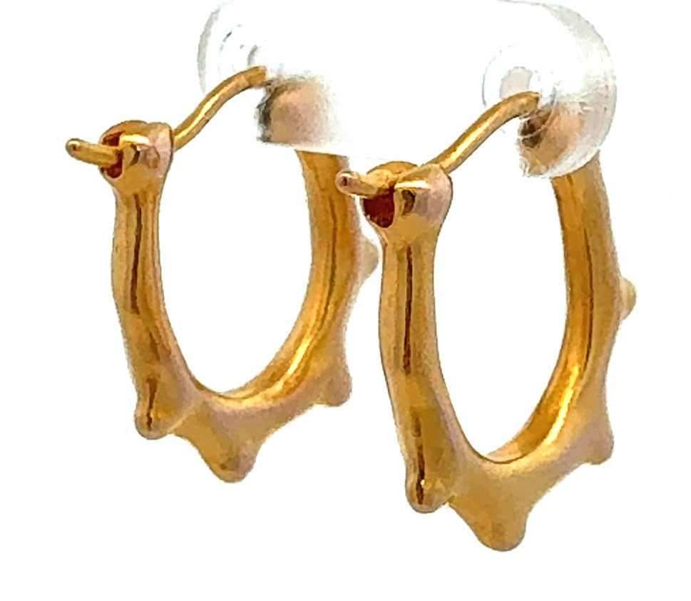 Designer Uno De 50 Bronzed Toned Bamboo Nodule Oval Hoops