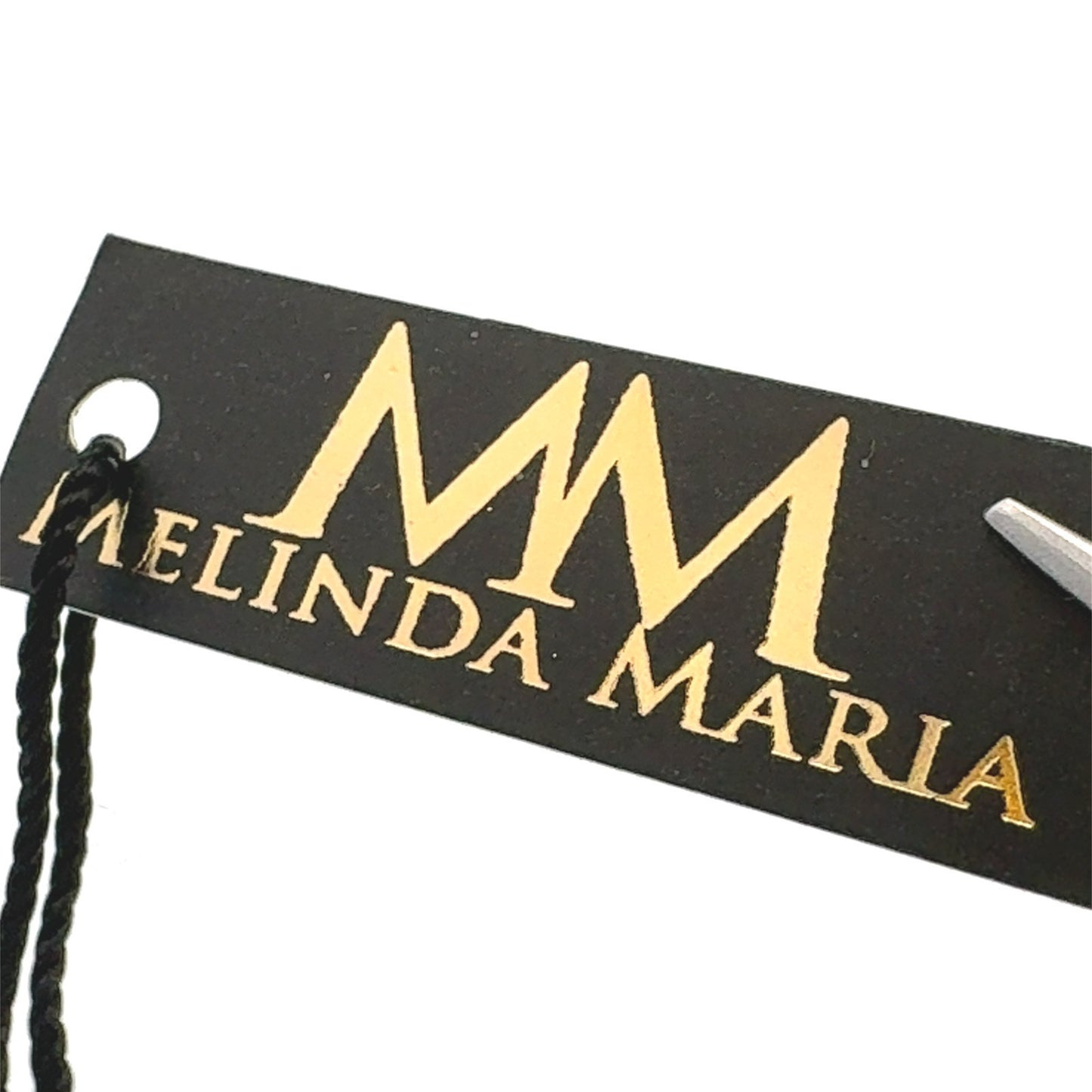 Designer Melinda Maria Gold Tone Cushion Moonstone Pear Teardrop Dangle Earrings