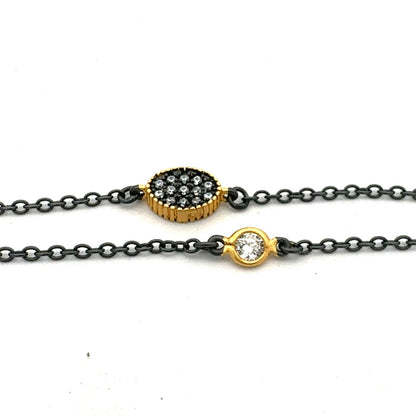 Freida Rothman Rhodium 14K Pltd Sterling Silver Cubic Zirconia Station Necklace