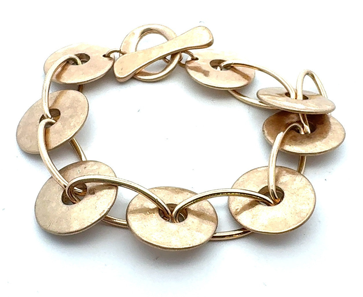 Robert Lee Morris RLM SOHO Gold Tone Lot Of 2 Hammered Link Chain Bracelets