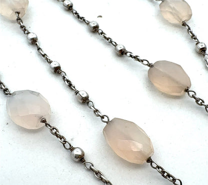 Designer Exex Claudia Agudelo 925 Sterling Silver Moonstone Station Necklace