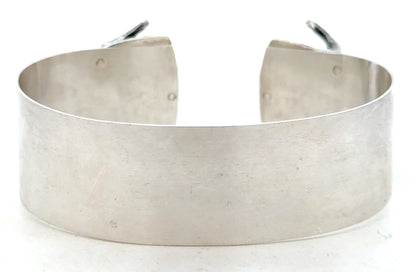 Artisan 925 Sterling Silver Ram's Head Aries Zodiac Statement Open Cuff Bracelet