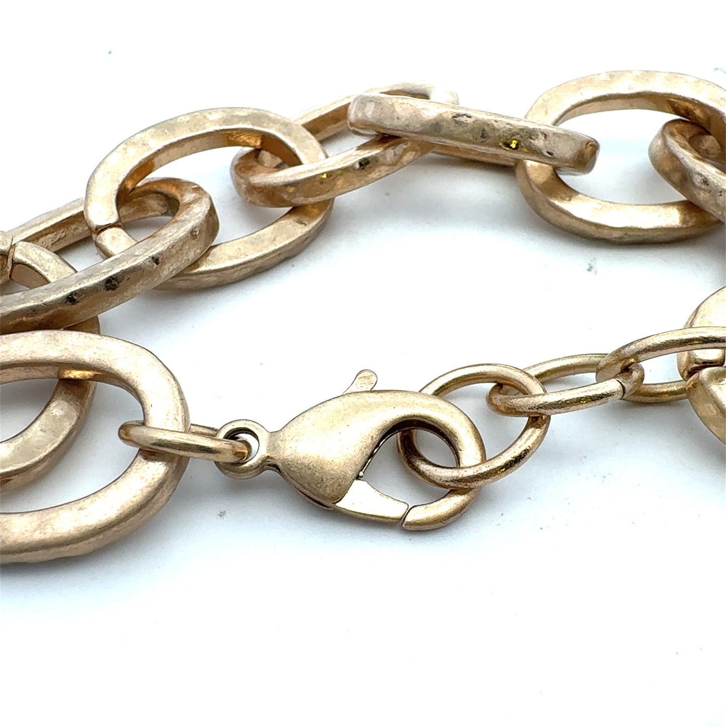 Robert Lee Morris RLM SOHO Gold Tone Lot Of 2 Hammered Link Chain Bracelets