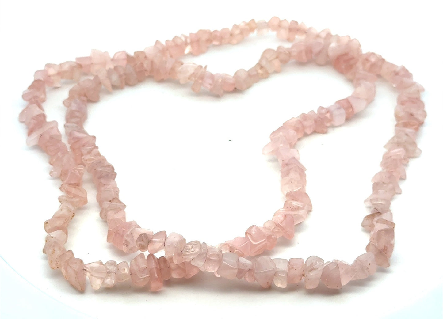 Estate Stone Of Love Pink Rose Quartz Beaded Shard Statement Necklace