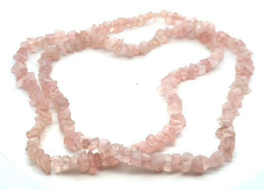 Estate Stone Of Love Pink Rose Quartz Beaded Shard Statement Necklace
