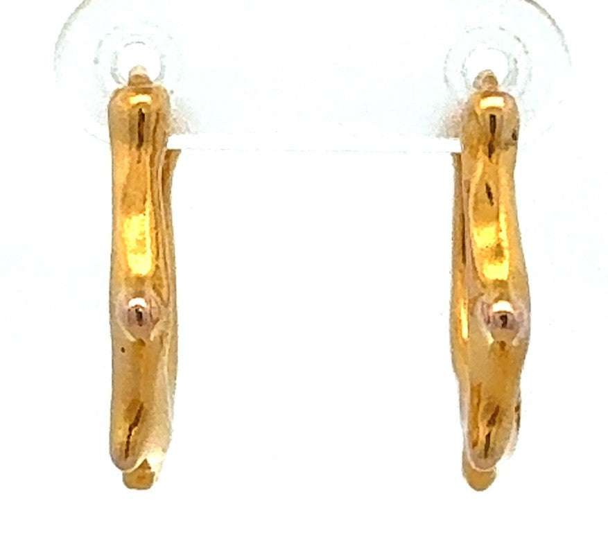 Designer Uno De 50 Bronzed Toned Bamboo Nodule Oval Hoops