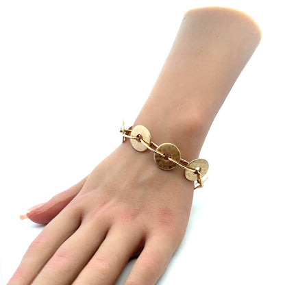 Robert Lee Morris RLM SOHO Gold Tone Lot Of 2 Hammered Link Chain Bracelets