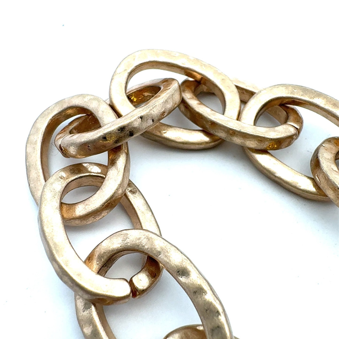 Robert Lee Morris RLM SOHO Gold Tone Lot Of 2 Hammered Link Chain Bracelets
