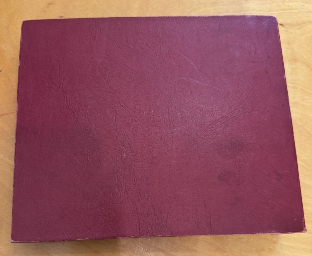 1960's Red Leather RECORDS Book Containing Ten 45 Mixed Artists Vinyl Lot