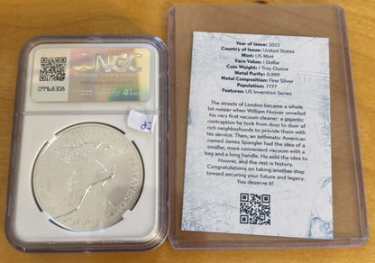 2023 American Silver Eagle U.S. Invention Series Vacuum 1 Oz NGC MS70