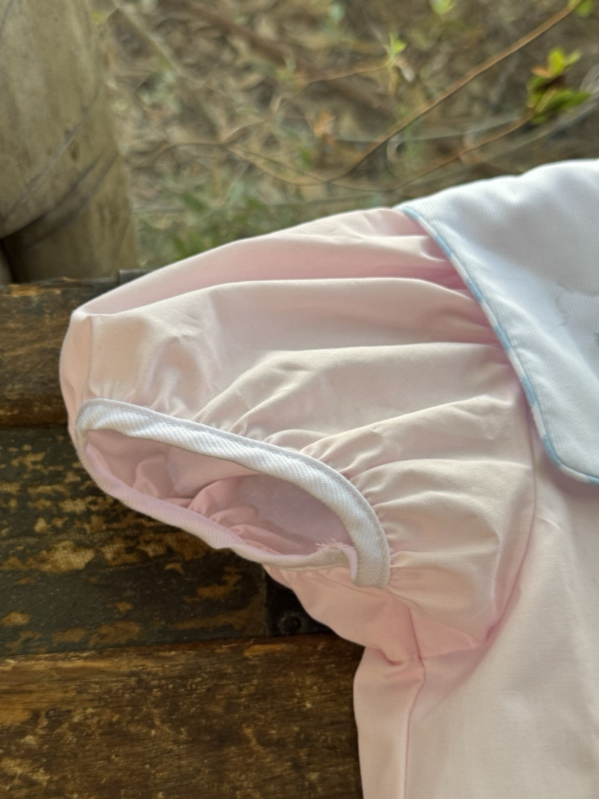 The Beaufort Bonnet Company Pink Appliqued Floral Theme Girls 7 Collared Dress