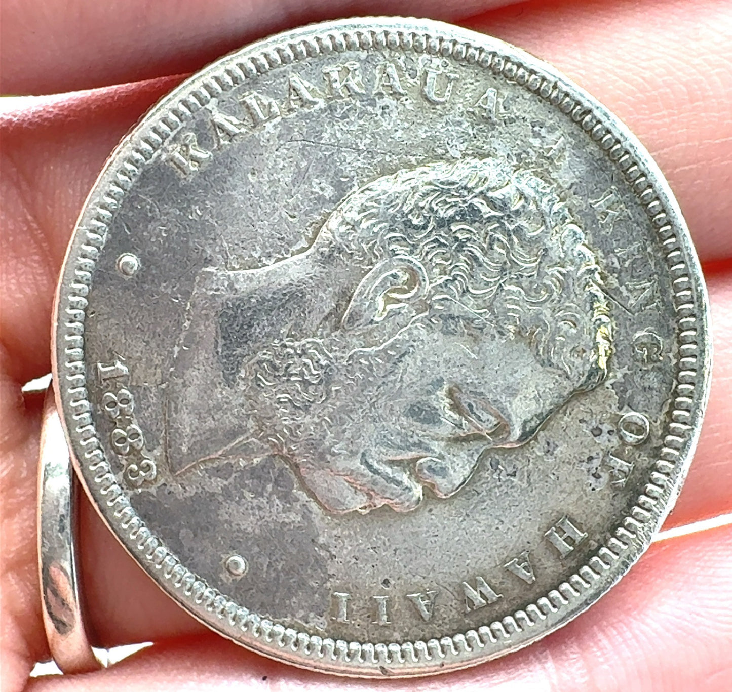 1883 P Kalakaua 1 Original Kingdom of Hawaii 50 Cent Half Dollar Coin