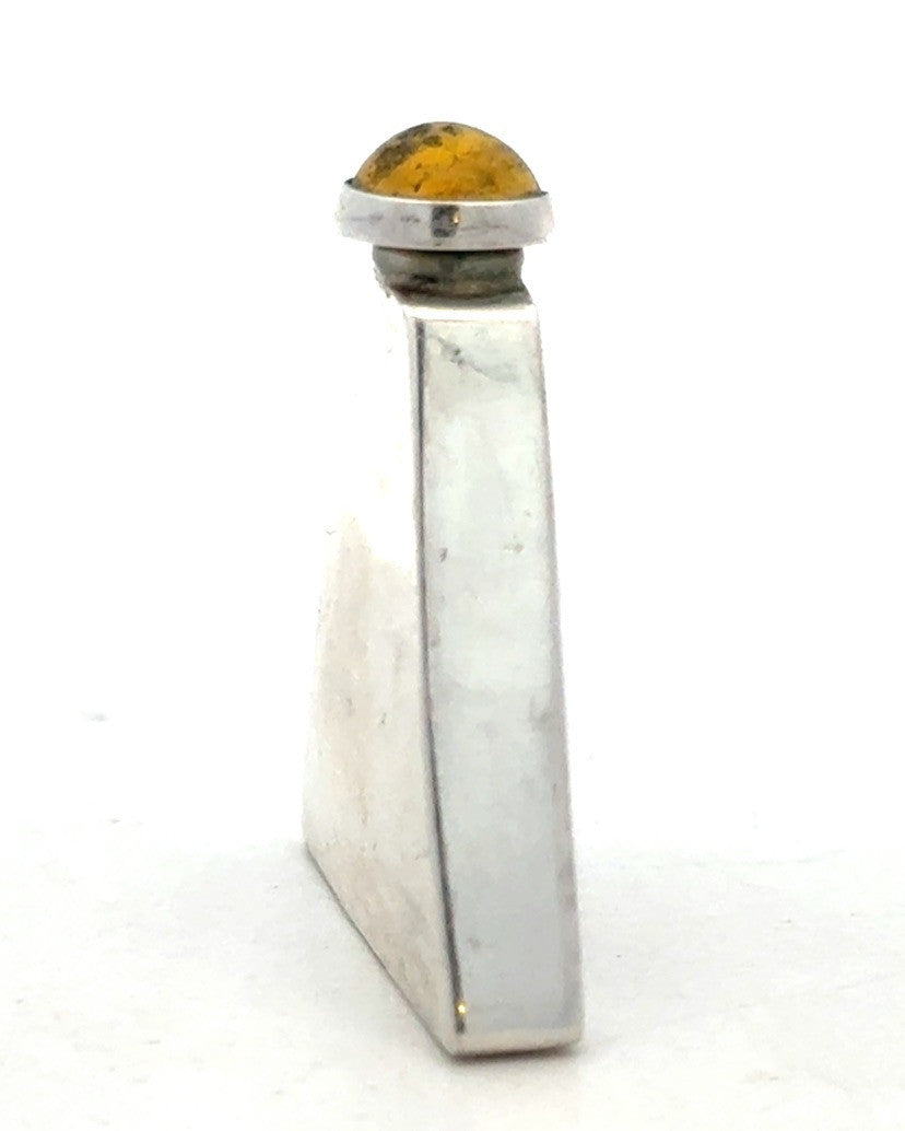 Vintage 925 Sterling Silver Triangle Aztec Etched Perfume Stick Bottle