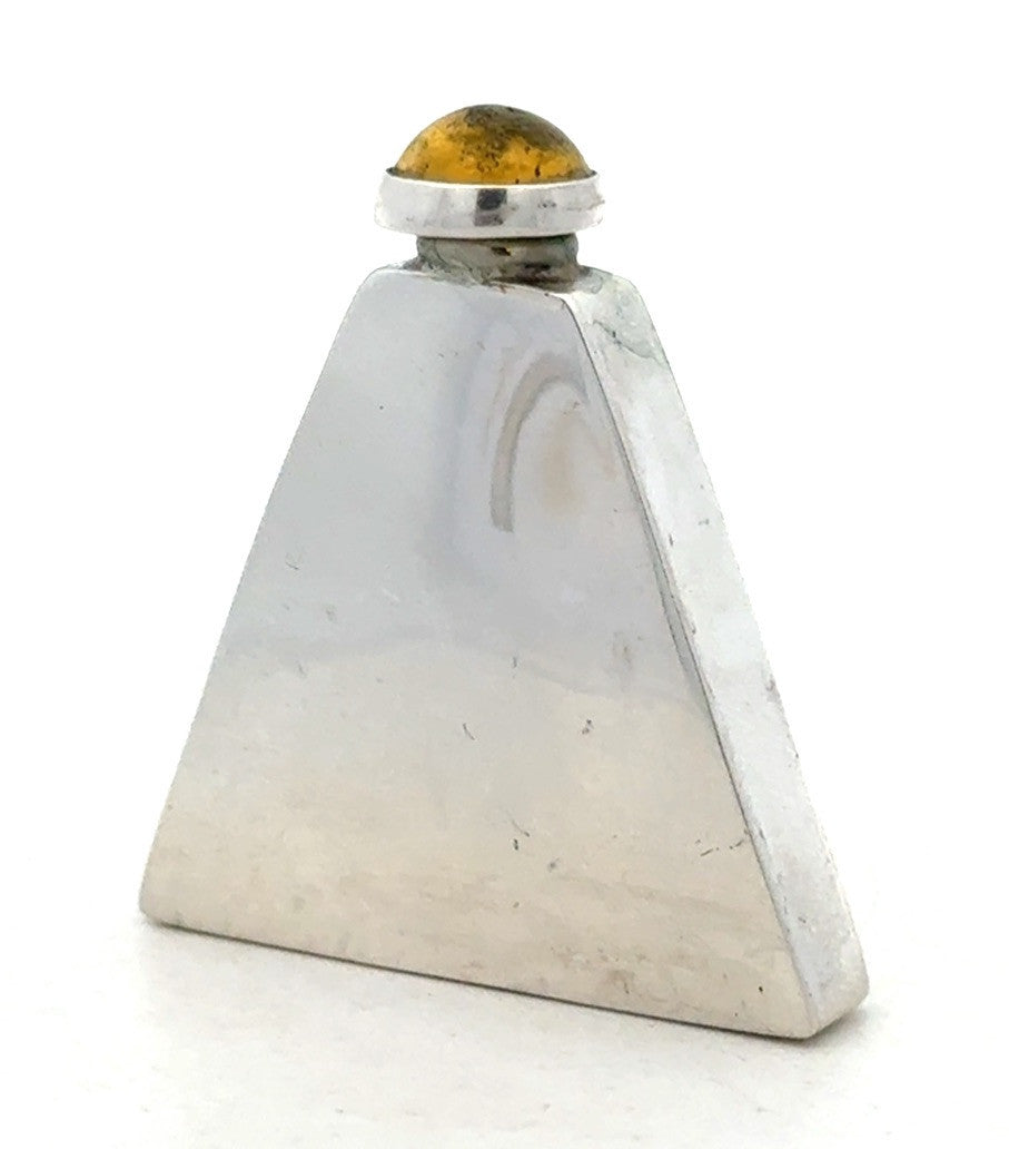 Vintage 925 Sterling Silver Triangle Aztec Etched Perfume Stick Bottle