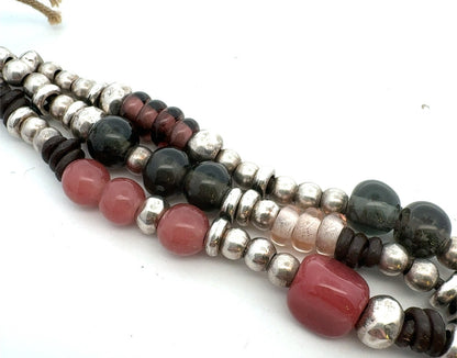 Designer Uno De 50 Agate Glass Metal Charm Beaded Silver Plated Leather Bracelet