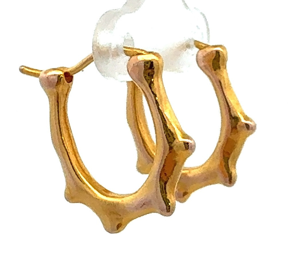 Designer Uno De 50 Bronzed Toned Bamboo Nodule Oval Hoops