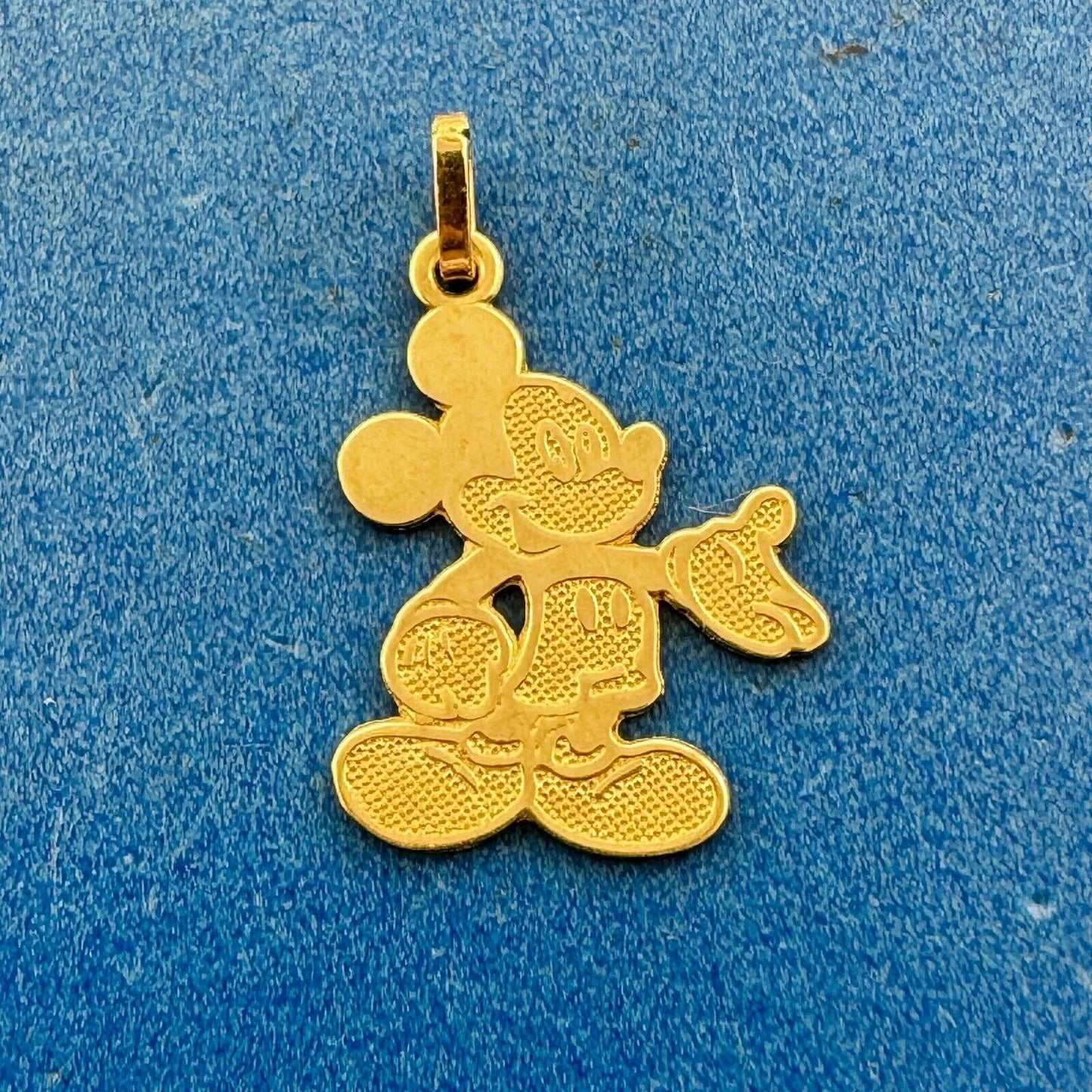 Designer JCM Disney 10K Yellow Gold Cartoon Mickey Mouse Flat Pendant Charm