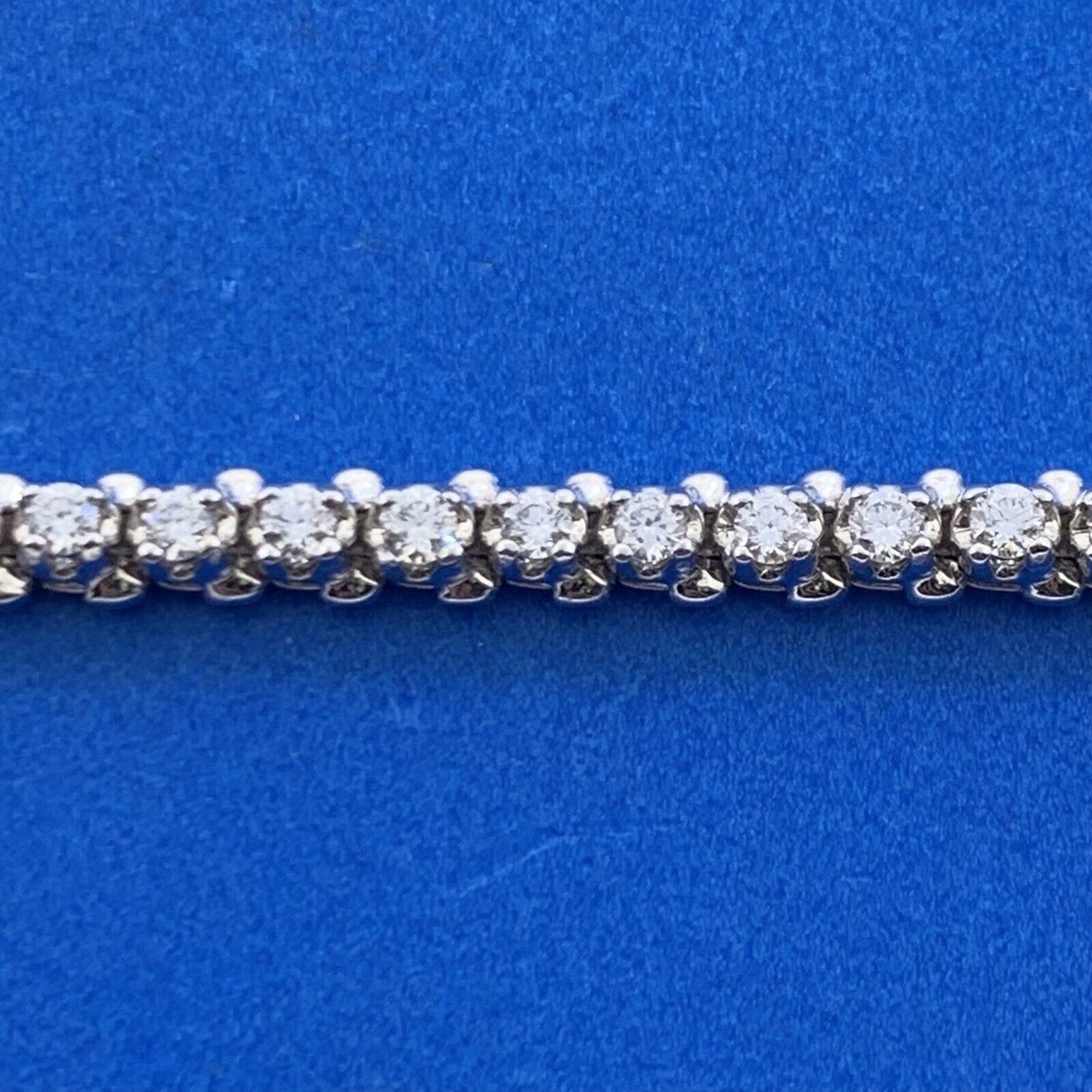 Designer 14K White Gold Round Diamond Statement Tennis Bracelet