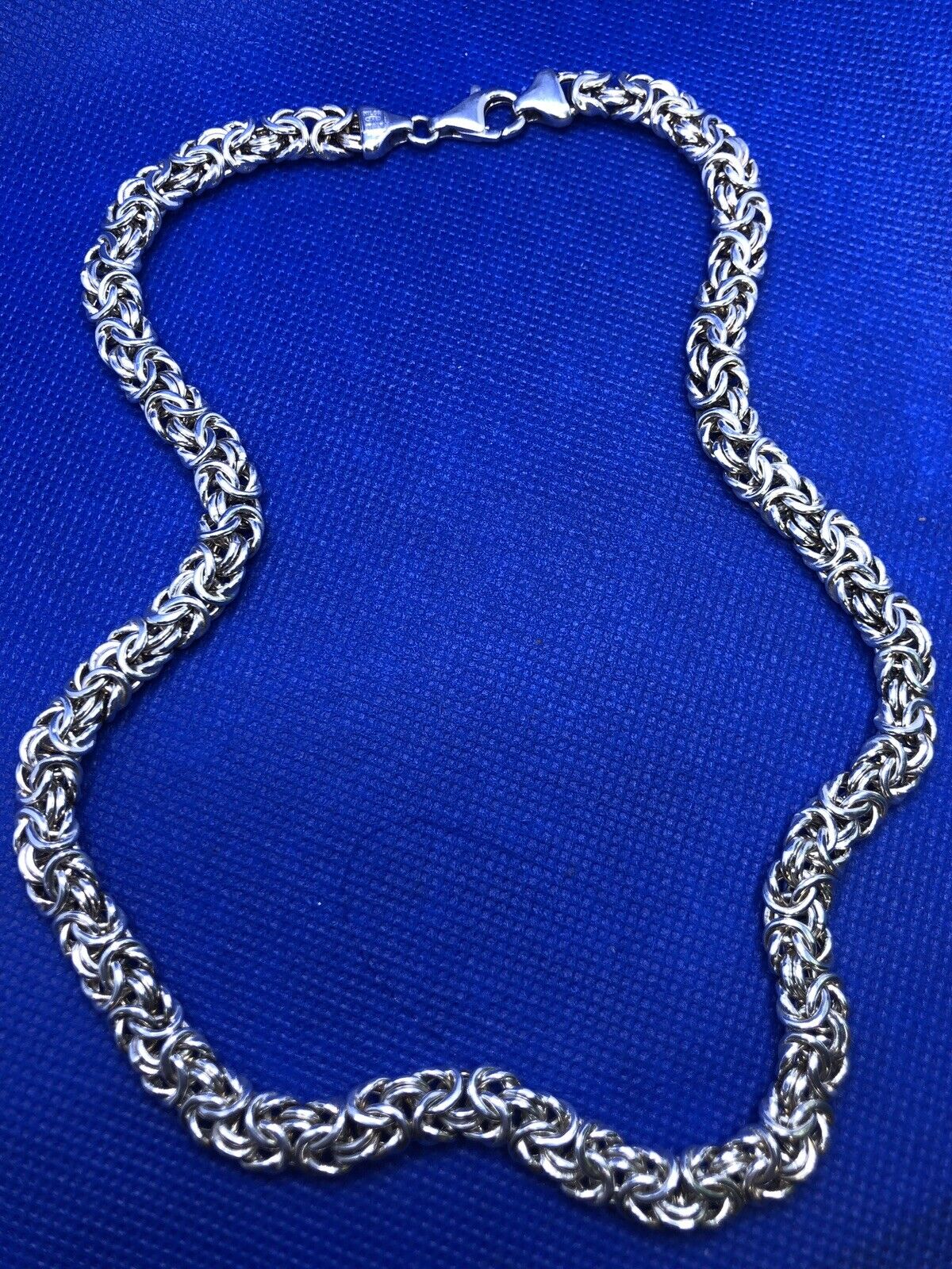 Milor Italy 925 Sterling Silver Byzantine Statement Chain Necklace