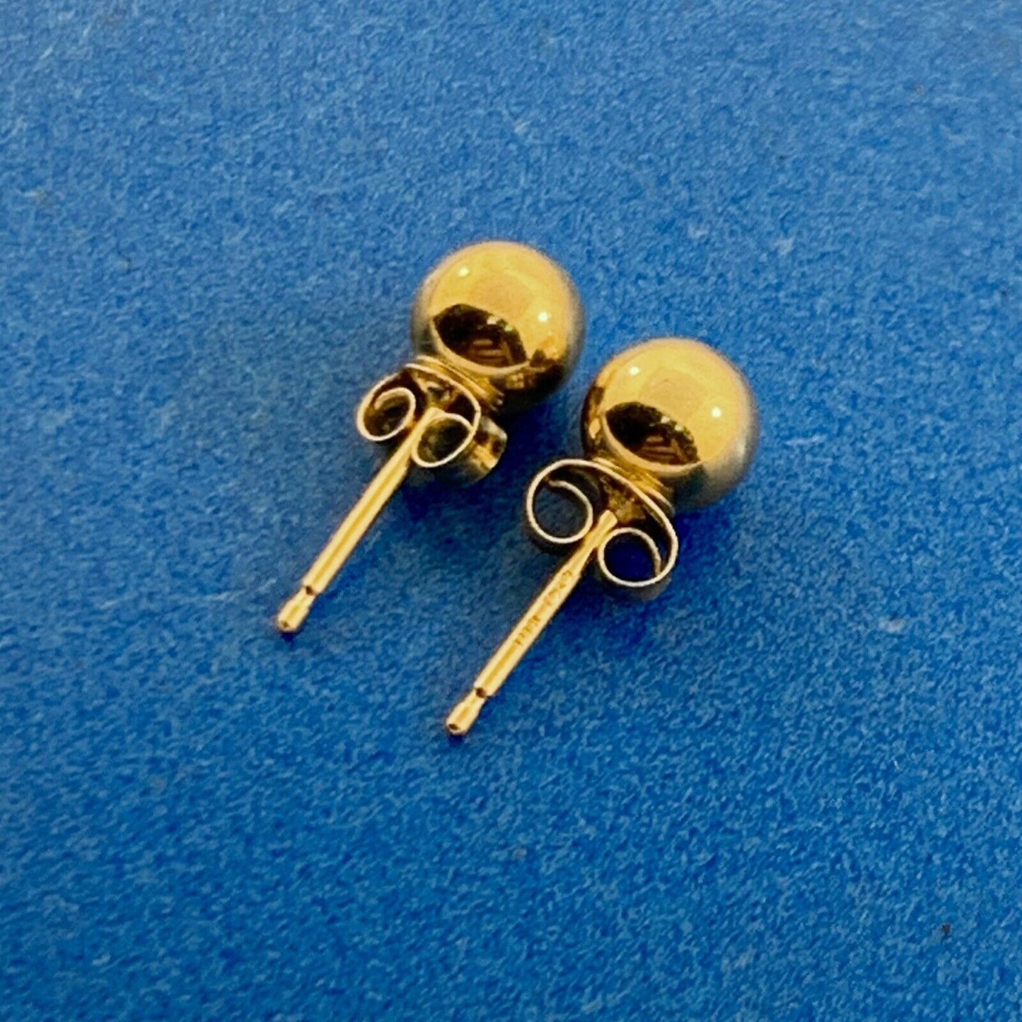 Designer JTS 14K Yellow Gold Round Polished Ball Stud Earrings