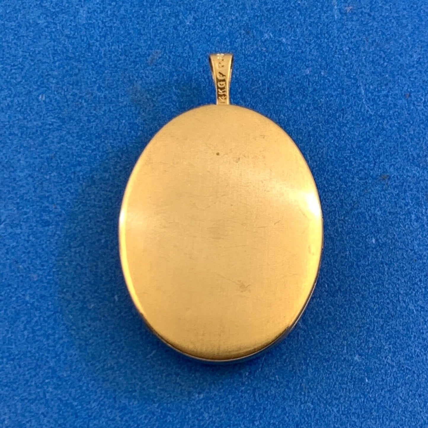 Designer 14K Gold Filled Engravable Oval Locket Pendant