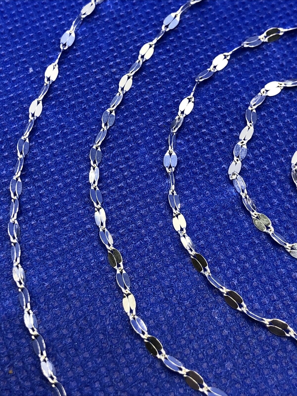 Designer Karizi Spa KA 1772 Italy 925 Sterling Silver Dapped Flat Long Chain Nec