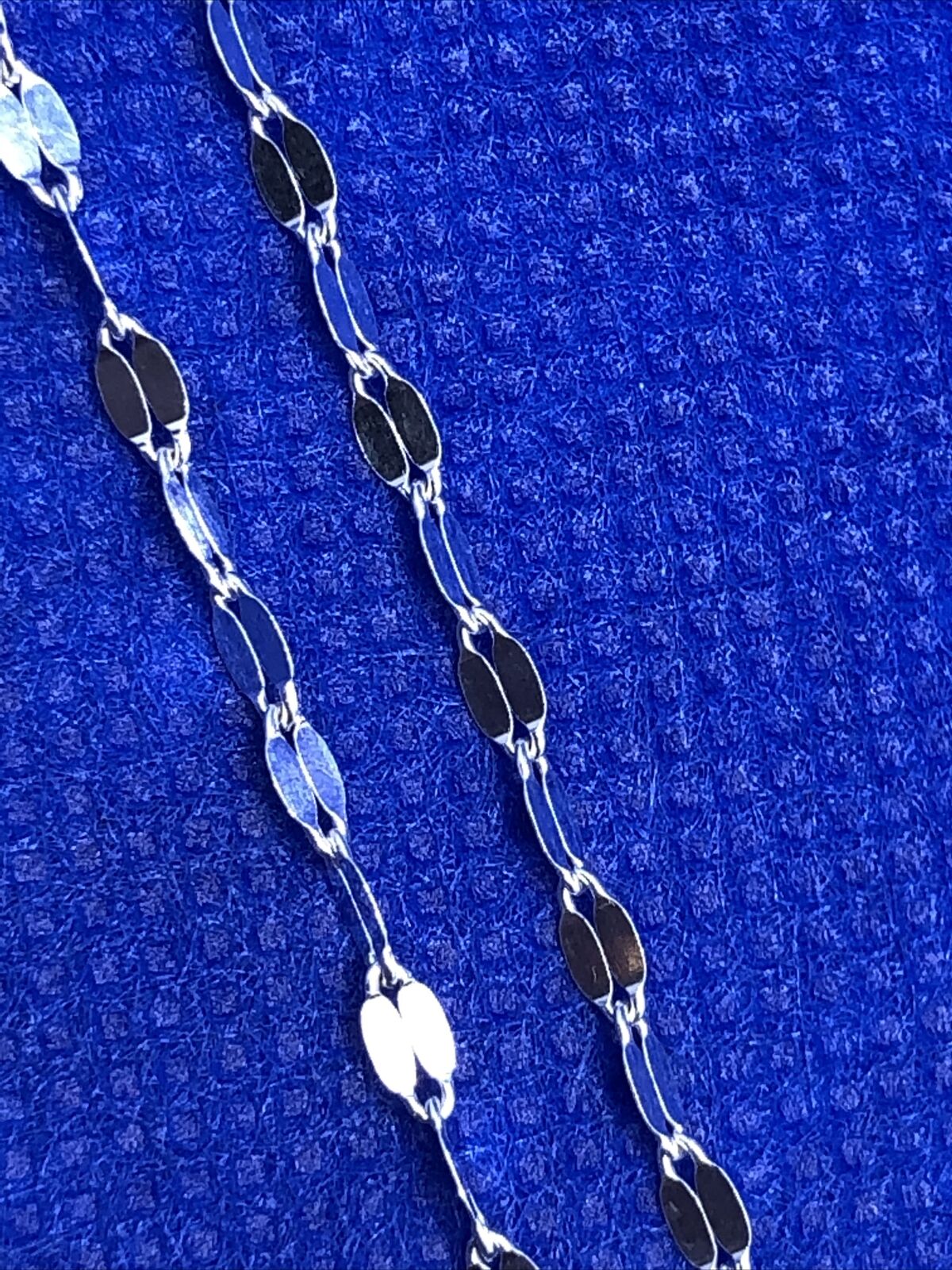 Designer Karizi Spa KA 1772 Italy 925 Sterling Silver Dapped Flat Long Chain Nec