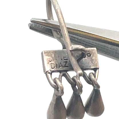 Designer Jane Diaz 925 Sterling Silver Drop Dangle Hook Earrings