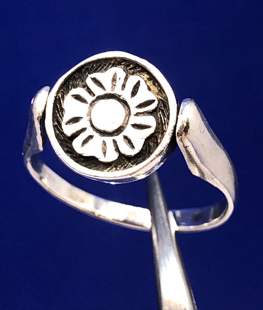 Vintage Sterling Silver Flower Kissing Couple Silhouette Reversible Flip Ring