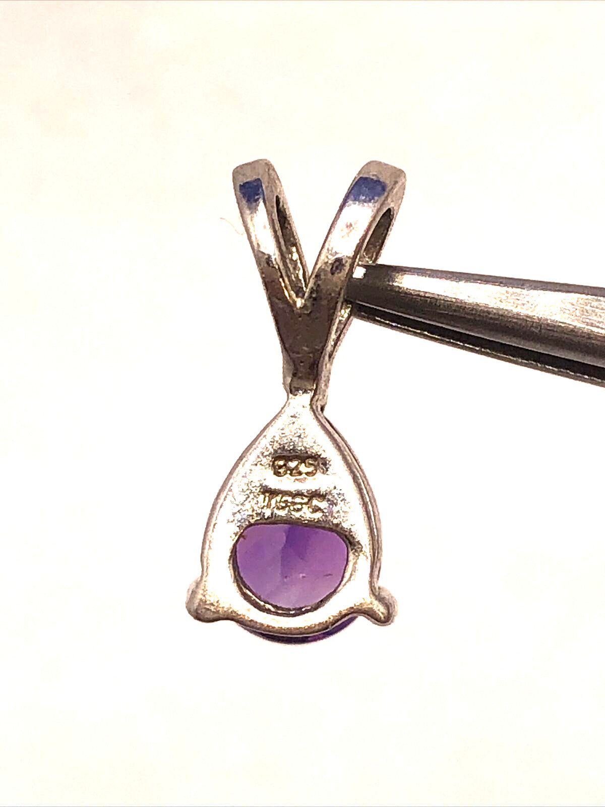 Designer TGGC 925 Sterling Silver Pear Cut Amethyst Drop Petite Pendant