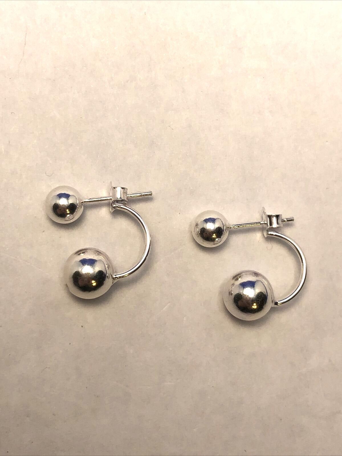 Designer N 925 Sterling Silver Round Ball Drop Earring Jacket Stud Earrings