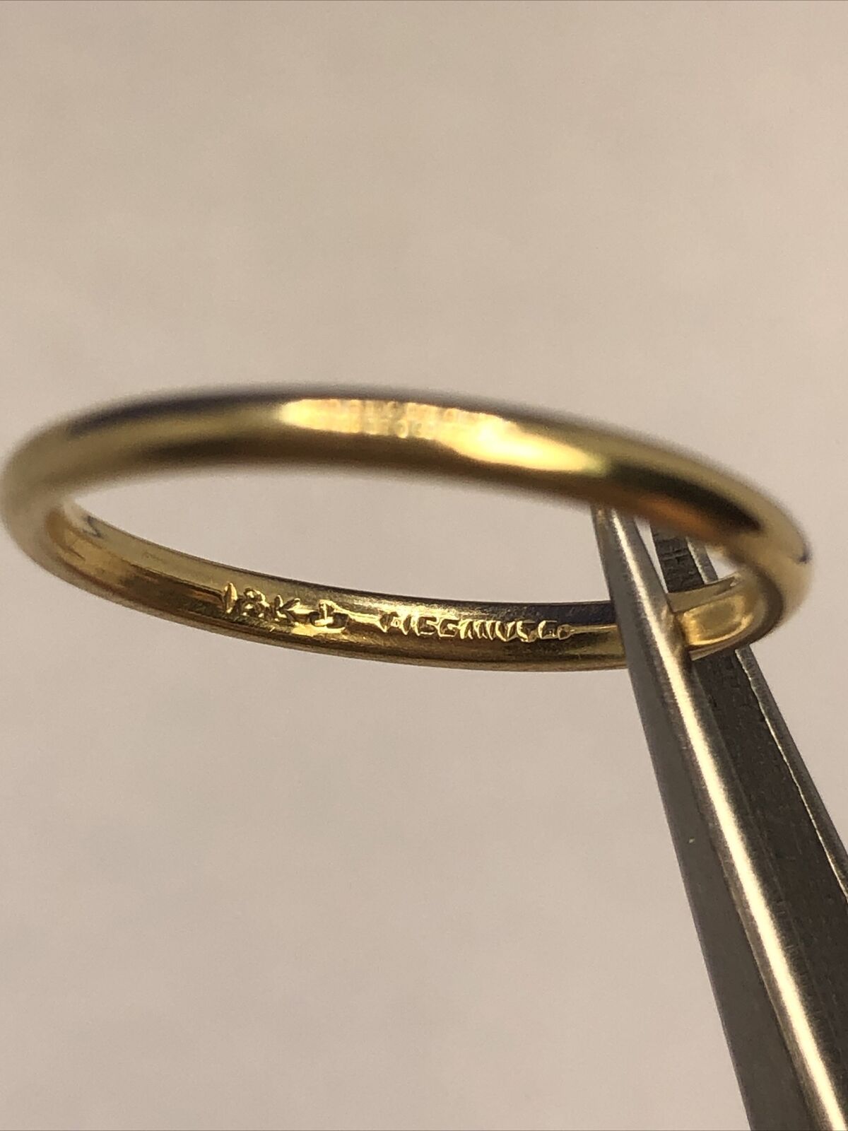 Designer Tiffany & Co. 18K Yellow Gold Thin Polished Wedding Stacking Band Ring